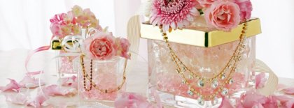 Pink Crystal Wedding Facebook Covers